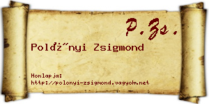 Polónyi Zsigmond névjegykártya